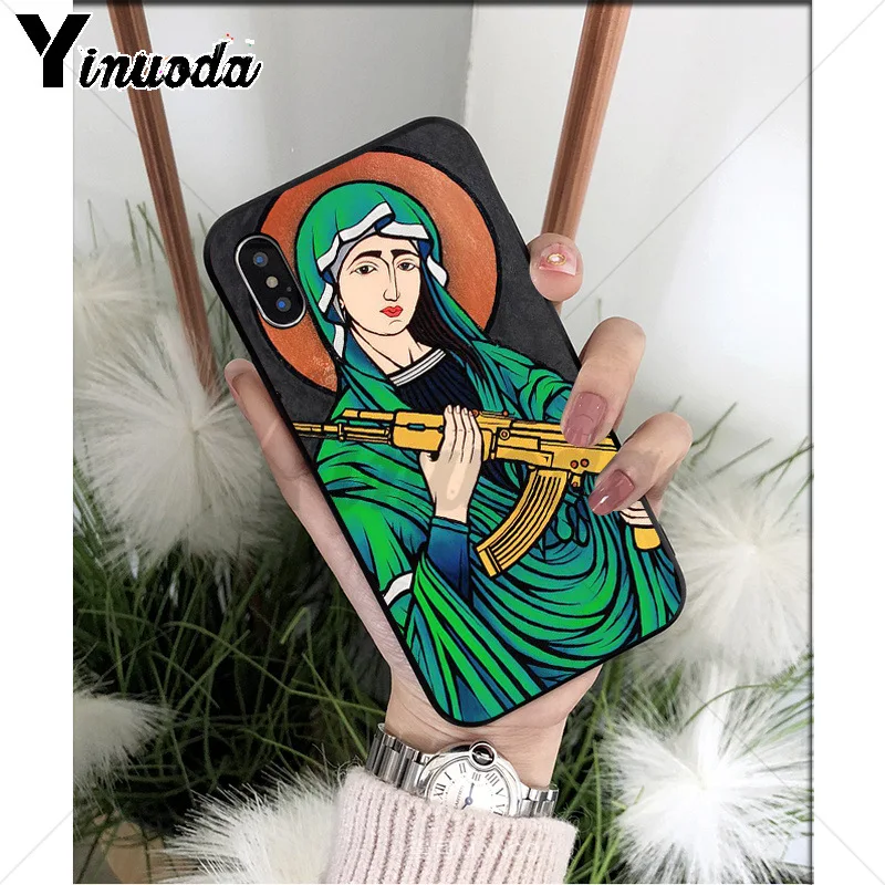 A7 Yinuoda AK47 пистолет ТПУ Мягкий силиконовый чехол для телефона чехол для iPhone X XS MAX 6 6s 7 7plus 8 8Plus 5 5S SE XR - Цвет: A7