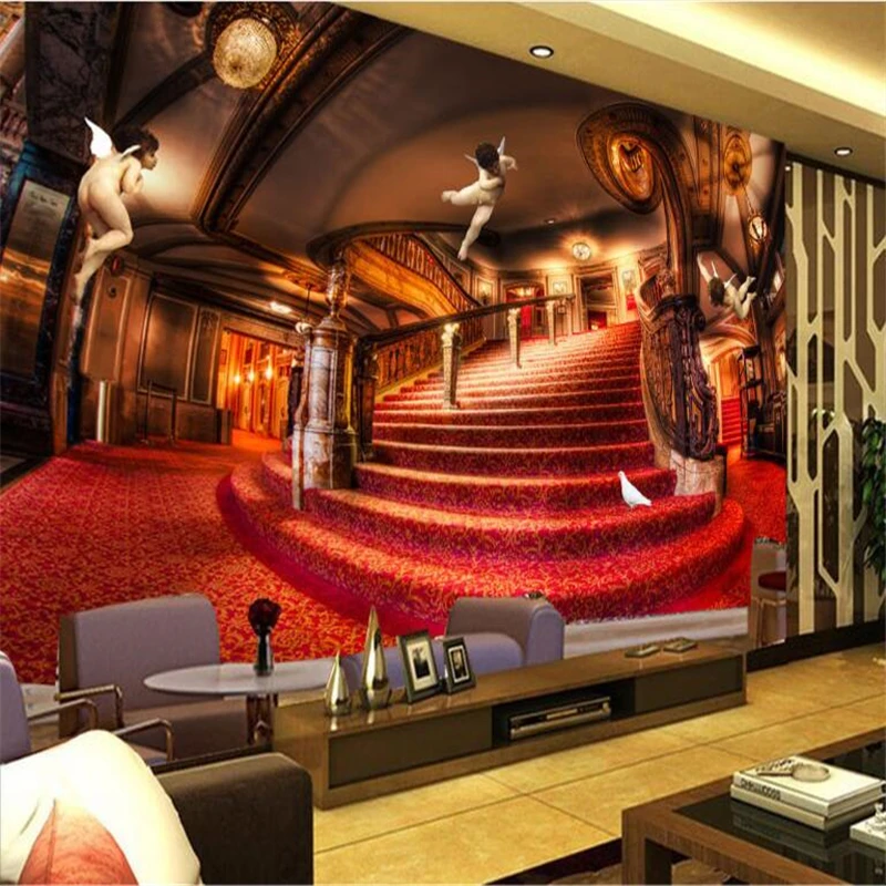 Обои для фото 3d красивые дворцовые лестницы спальня настенное украшение ТВ диван