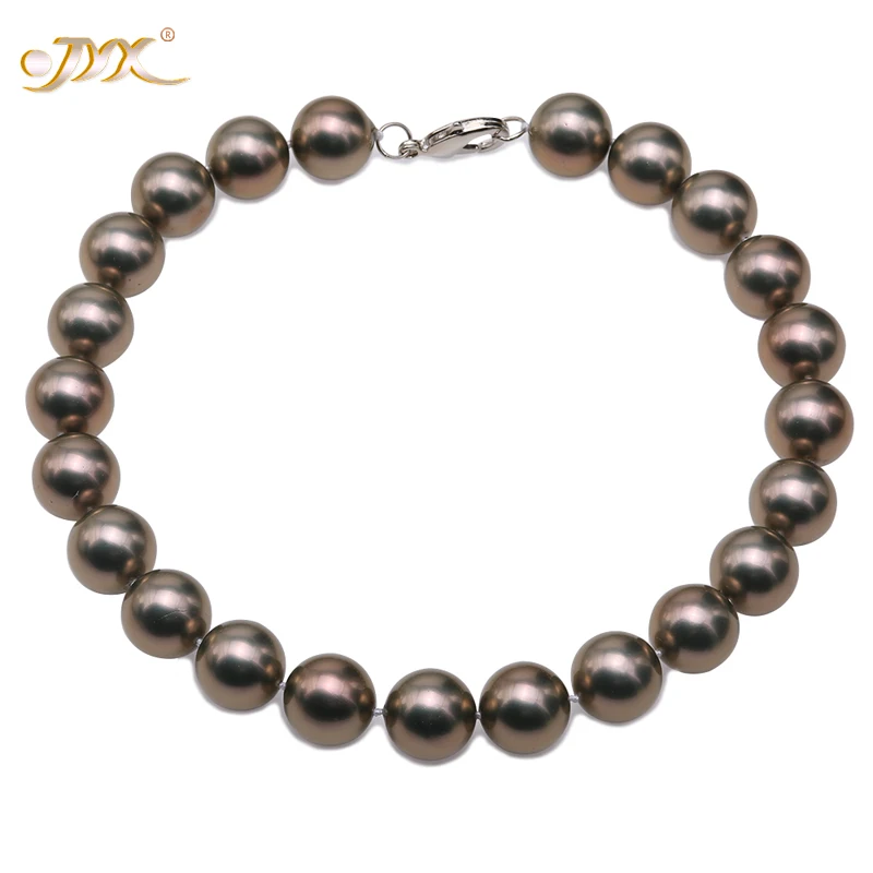 

JYX 2019 charming necklace bronze 18mm Seashell Pearl Round Beads Necklace high quality 18" elegant jewelry for women