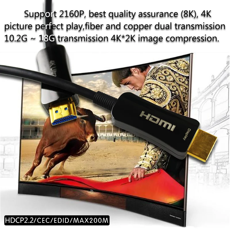 20 метровый оптический кабель HDMI позолоченный 4K 8K 1080P 2160P для HDTV 2 0 Plug and Play видео