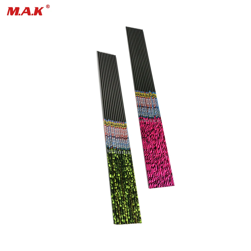 

2 Colors 6/12/24 Pcs 30 Inches Pure Carbon Arrows Shaft Spine 340 OD 7.6 mm 8.7 gpi DIY Arrow for Archery Hunting
