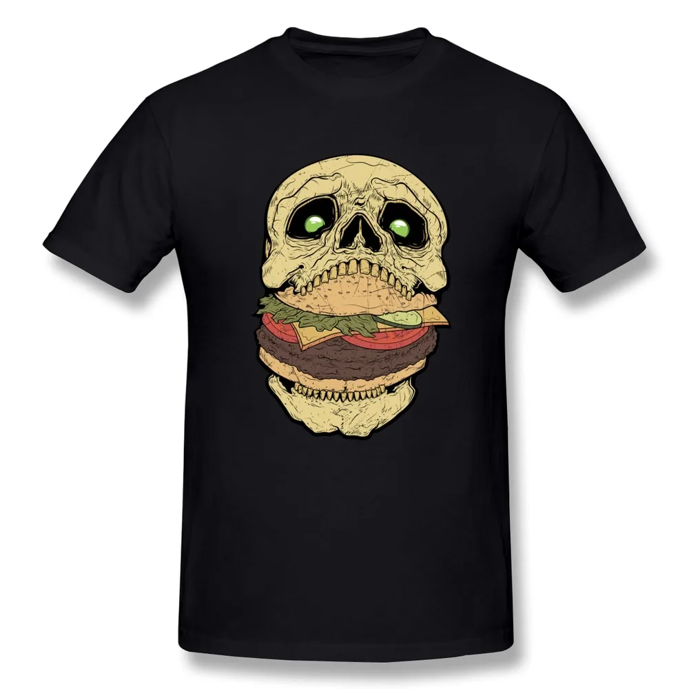Custom Cotton Men T Shirt Skullburger Love Spring Shirts Round-Neck | Мужская одежда