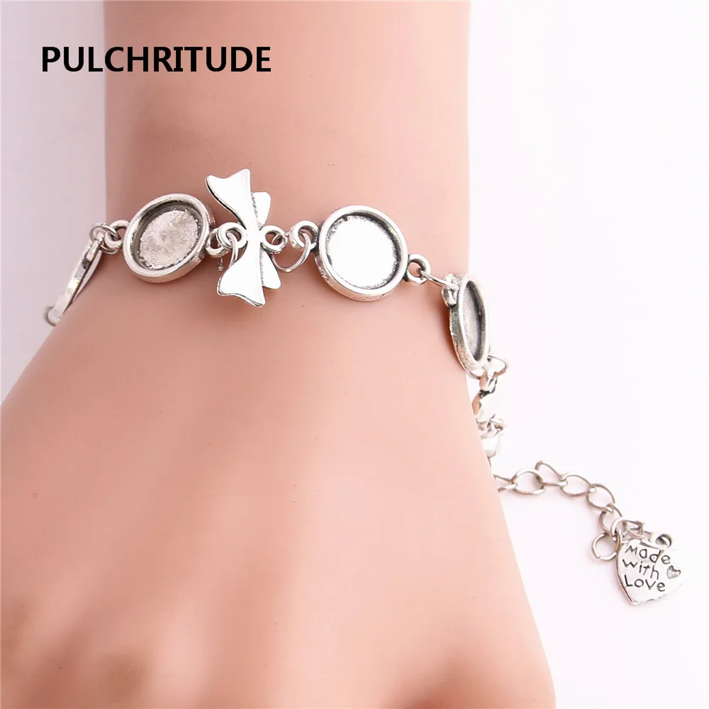 PULCHRITUDE 3 шт./лот металлическая цепочка кабошон основа подходит для круглого 10 см