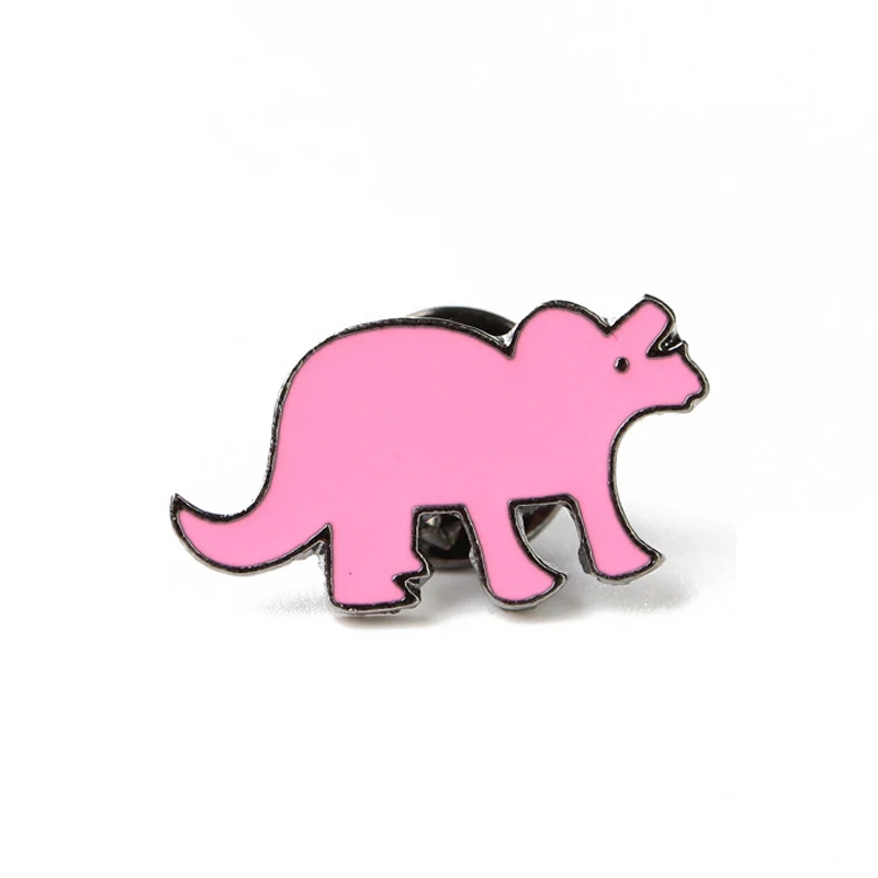Pink Модная креативная мультяшная эмалированная брошь в виде динозавра с изображением животных на булавке, воротник с лацканами, свитер, куртки, броши для мужчин и женщин, ювелирные изделия - Окраска металла: Pink