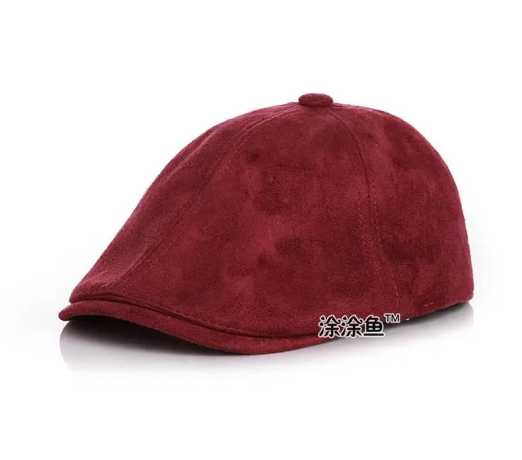 wine Новинка года; детский хлопковый берет; Детская кепка; Boinas Masculinas; плоская кепка; шляпы для мальчиков и девочек - Цвет: wine