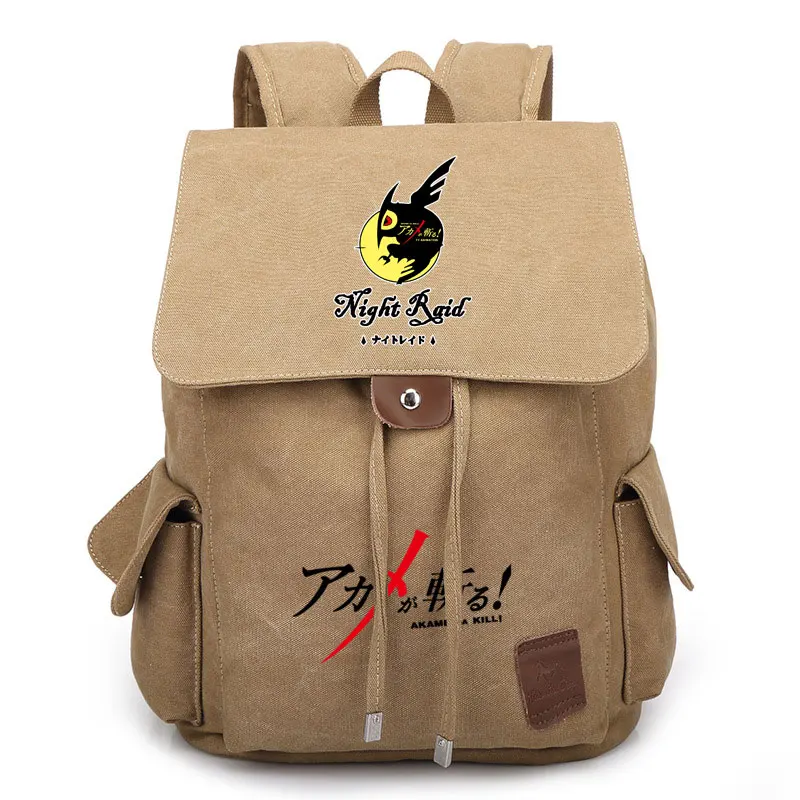 Anime Akame ga KILL Tatsumi Night Raid Canvas Backpack Drawstring Casual Travel School Shoulder Bag Cosplay Laptop Rucksack Gift |
