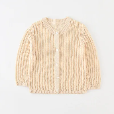Летний Хлопковый вязаный кардиган детская одежда для защиты от солнца свитер с