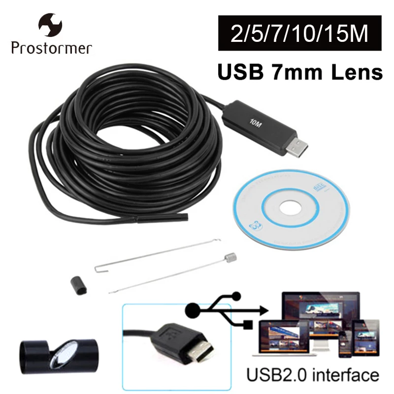 Prostormer USB эндоскоп камера змеиная трубка Мини ПК бороскоп Инспекционная осмотр