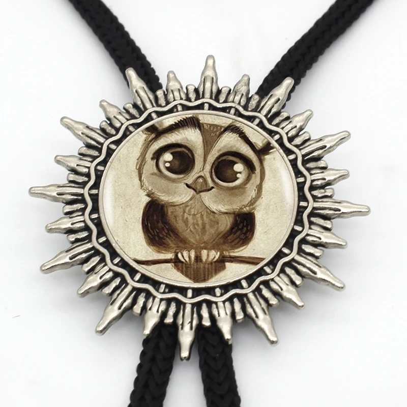 BOLO-0045 New Arrival Owl Bolo Tie Steampunk Glass Dome Western Ties For Mens Women Sweater Neck | Украшения и аксессуары