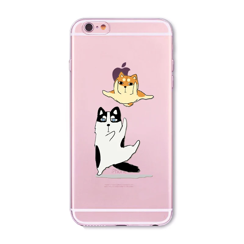 Чехлы для телефонов Husky iphone 6 S 7 Plus 5 5S SE тонкий мягкий симпатичный из ТПУ смайлик