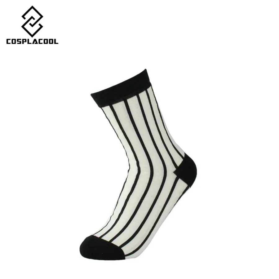 [COSPLACOOL] 3 парт/Лот Новые модные белые и черные женские носки новинка полосатые