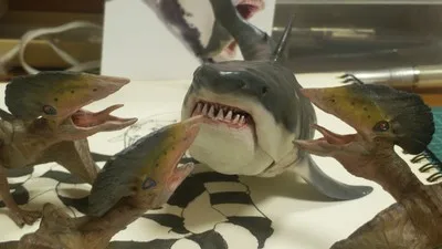 Новое поступление PNSO Megalodon Акула Морская жизнь Классические игрушки для детей мальчиков древняя фигурка животного, модель подвижная челюсть