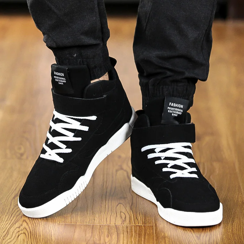 New Men Shoes Trainers Leather Fashion Casual High Top Sport Walking Lace Up Ankle Boots For Red Zapatillas Hombre 20T117 | Обувь
