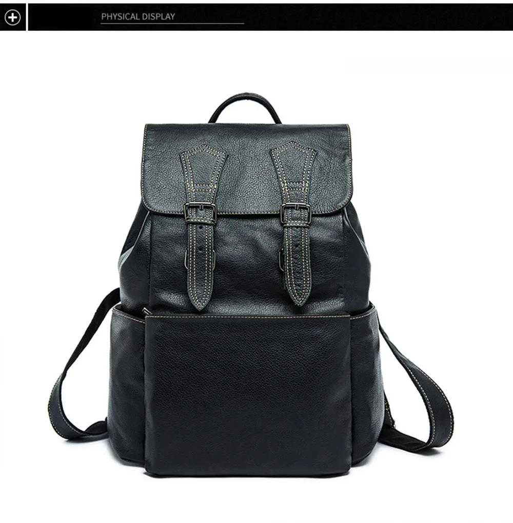 Mini Backpack Men Genuine Leather Women Bagpack 13.3 Inch Laptop Back Pack for Teenager Boys Bag Large Capacity Travel Hand Bag