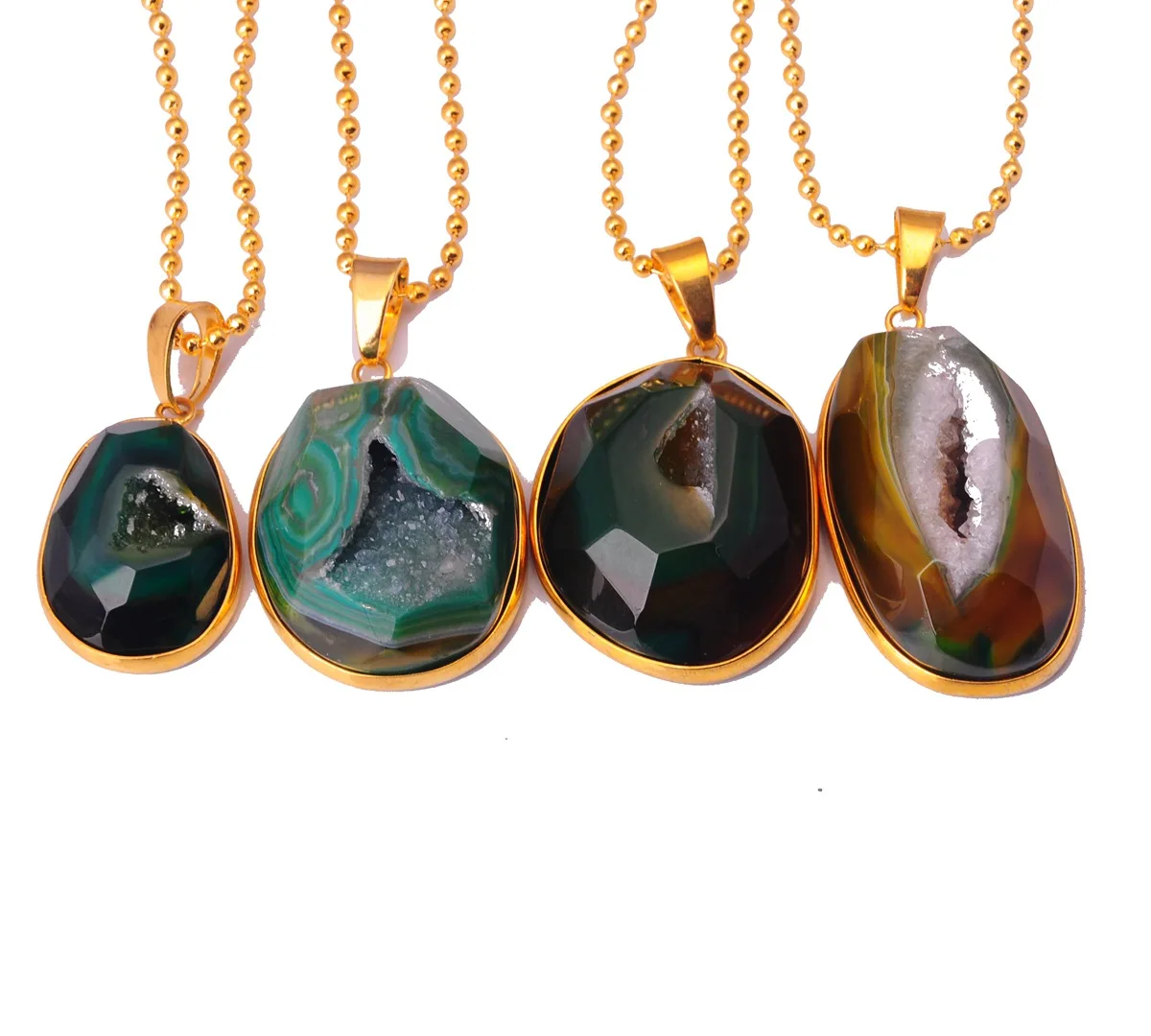 2019 Natural Stone Cave Crystal Pendant Plated Gold Gift For Women Girl Fashion Couple Rock Pendants | Украшения и аксессуары