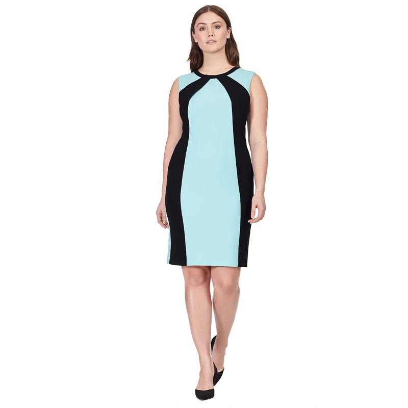 2018 г. летние женские платье 5XL 6XL Большие размеры рукавов Bodycon Работа Платье