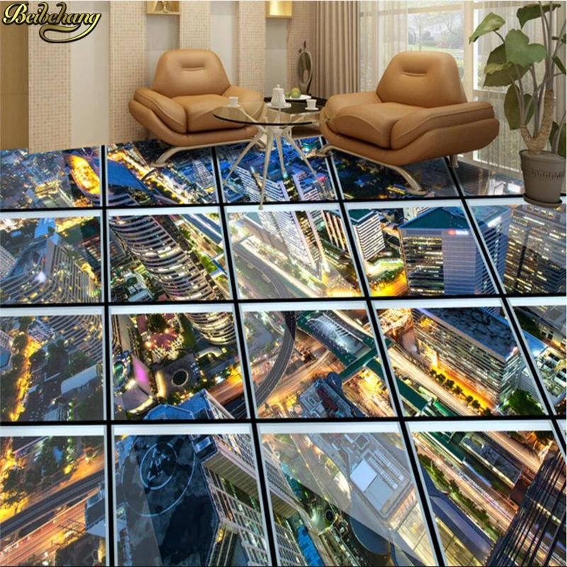 Пользовательские фото обои росписи настил витражное стекло коридор город 3D