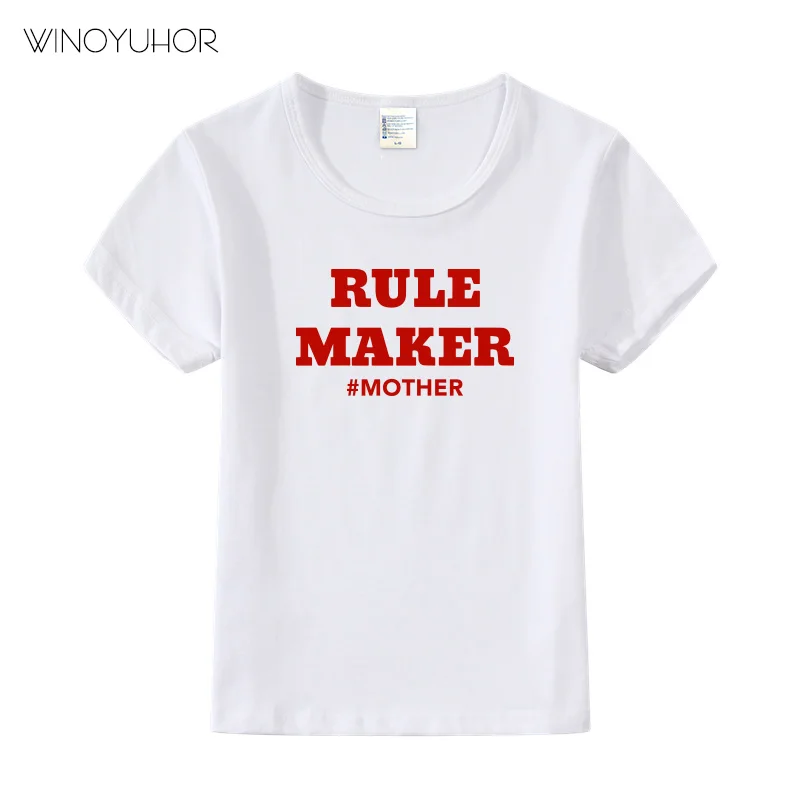 Футболка с принтом Mommy Make Rules I Break футболка для мальчиков и девочек детская одежда