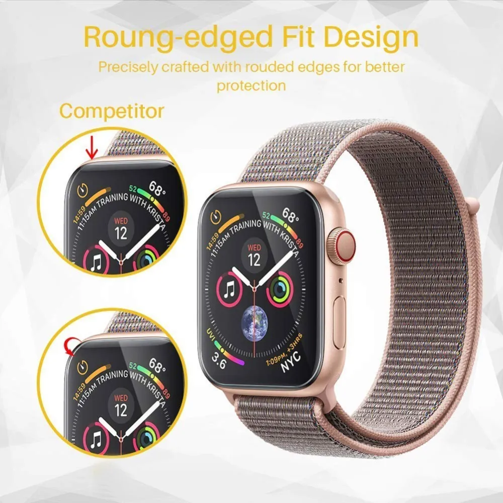 6 упаковок полное покрытие мягкий ТПУ протектор экрана для Apple Watch серии 4 40 мм 44