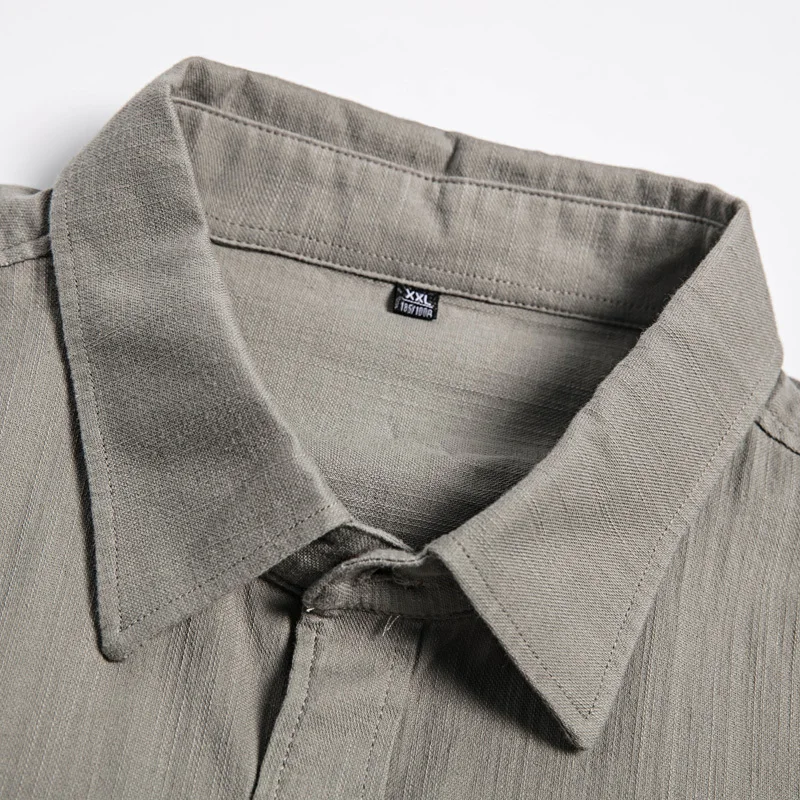 Мужские повседневные рубашки 10XL 8XL 6XL 5XL 4XL хлопковая льняная серая брендовая