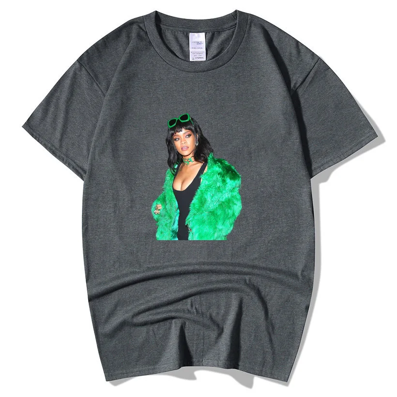Футболка Rihanna для мужчин и женщин Уличная Повседневная летняя футболка в стиле