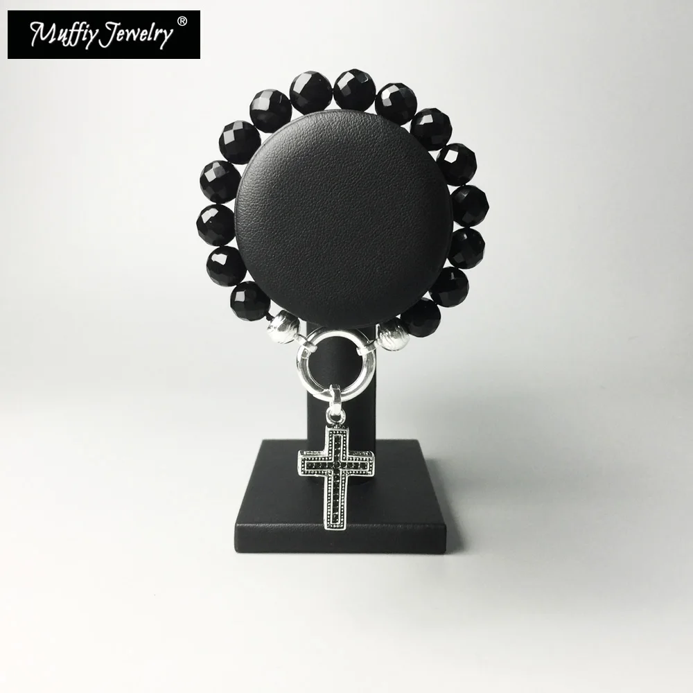 Браслет с вырезами из черного камня Европейская мода Rebel хорошие ювелирные