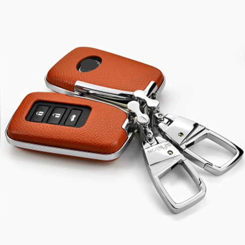 orange set Натуральная кожа цвета кожи ключи крышка ключи чехол Чехол для ключа сумка для Lexus CT ES GS RX GX LX ES250 240 300/RX 270 350 450 - Название цвета: orange set