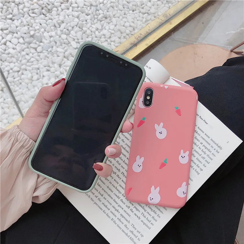 Милый мультфильм свинья-кролик карамельный розовый чехол мягкий TPU для телефона