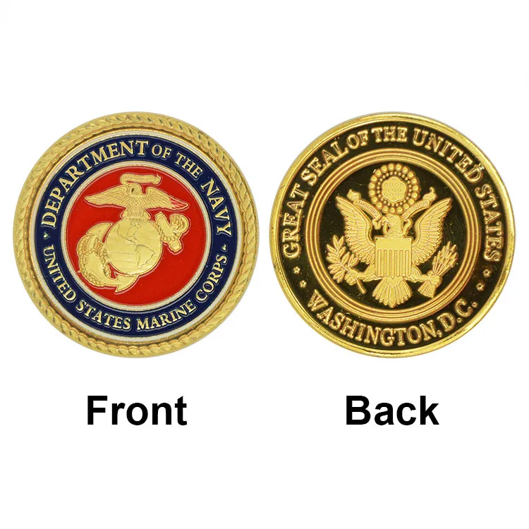 Красочная позолоченная монета американского Морского корпуса 40*3 памятная