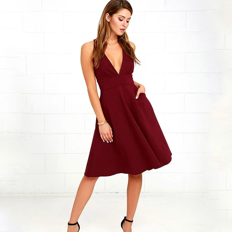 MolyStyle 2018 Лето сексуальное платье Для женщин Мода Глубокий V шеи Vestidos Высокая талия