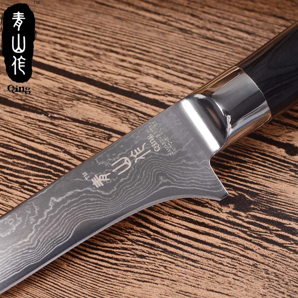 QING VG10 японский дамасский нож 6 дюймов нож-топорик лучший цвет деревянной ручкой