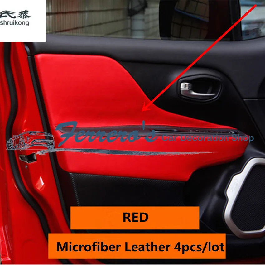 4 шт./лот для 2015 2016 2017 JEEP Renegade кожаные автомобильные аксессуары из микрофибры