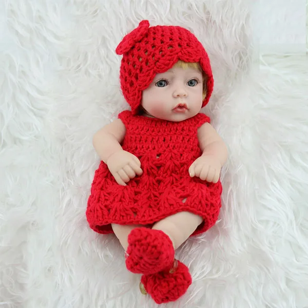 Kawaii baby dolls 10 inch Lovely Mini Reborn Babies Boy Realistic Lifelike Full Vinyl Bebe Doll For Children Playmate | Игрушки и хобби