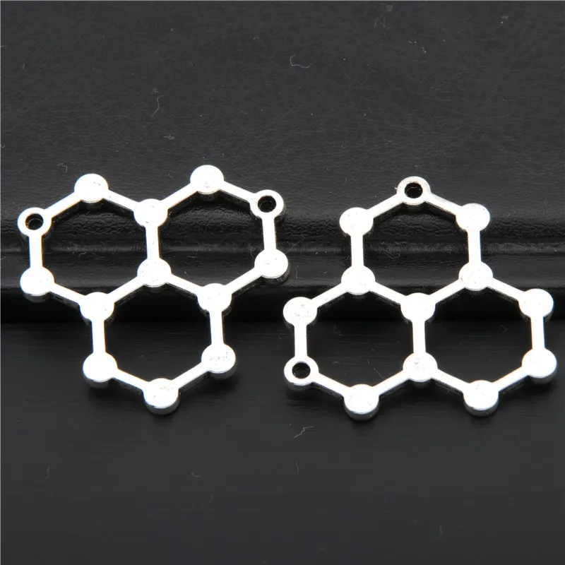 A2741 29x30mm 15 шт. античное серебро химия формула молекулы амулеты кулон Science Jewlery - Окраска металла: A2741 29x30mm