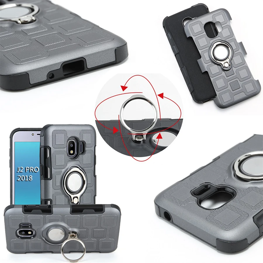 Cover For Samsung Galaxy J2 2018 Silicone Shockproof Phone Case Pro J250F Armor Back Ring Stand |