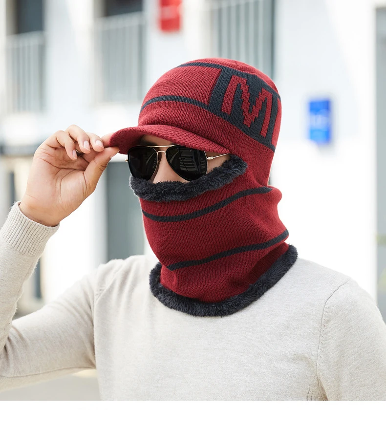 Skullies Beanies мужской шарф вязаная шапка мужская плюс warm шапка теплая шерсть толстые зимние шапки для мужчин и женщин шапка бини