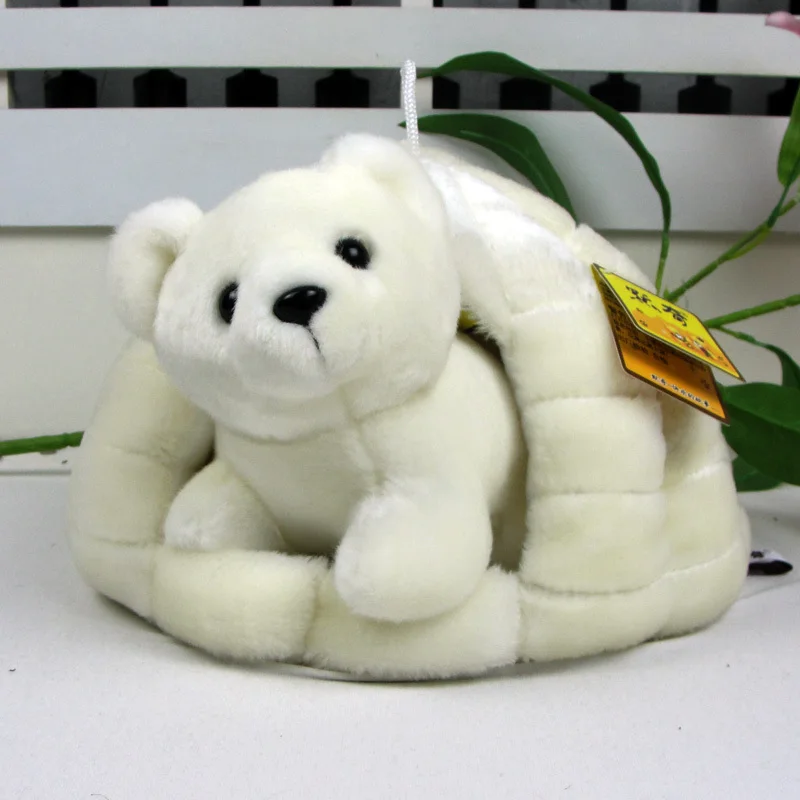 

cute high quality small mini bear doll and big snow nest perfect polar bear toy gift toy about 31cm 0154