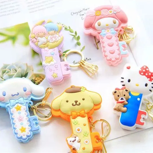 Sanrio, Hello Kitty My Melody Cinnamoroll маленькая двойная звезда Pom Purin мультфильм милый брелок сумка Подвеска зажим для девочек Подарки
