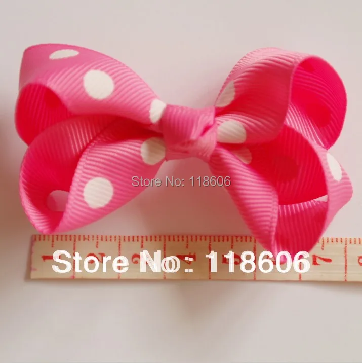 Бесплатная доставка 100 шт. Розовые заколки для волос в горошек с бантом