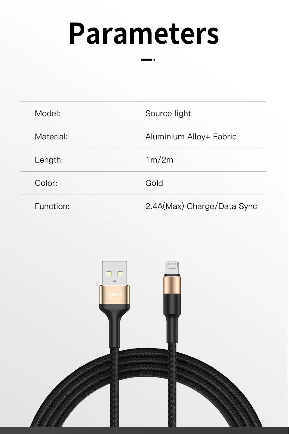 T-phox 1 м 2 м Micro USB кабель для Xiaomi Redmi Note 5 4 Pro Micro USB кабель для зарядки и передачи данных для мобильного телефона samsung S7