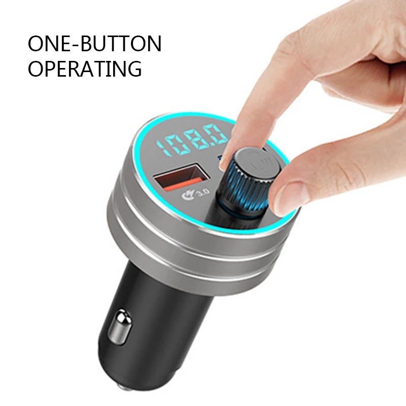 12V QC3.0 Car Chargers Cigarette Lighter Charger MP3 Player FM Transmitter Bluetooth 5.0 Music Hand Free Phone Call | Автомобили и
