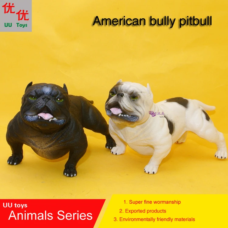 Горячие игрушки: американский черный и белый bully pitbull Bully модель моделирования