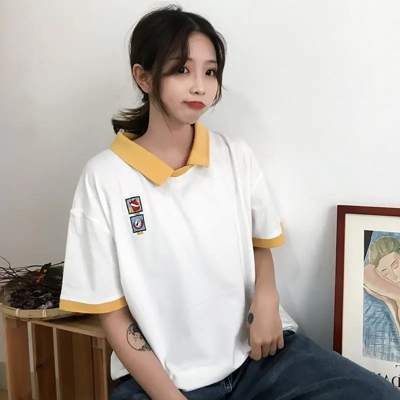 Для женщин футболки Harajuku Ulzzang студент Повседневное свободные Ins Панк футболка