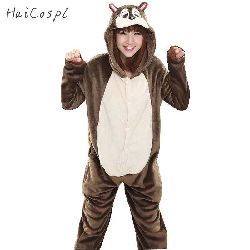 Белка пижамы кигуруми Onesie женский с принтом животных для костюмированной
