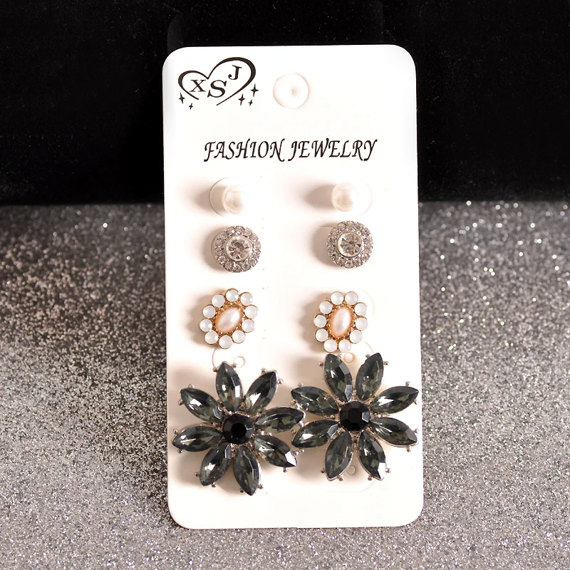 Hot sell fashionable gorgeous women jewelry girl birthday party beautiful pearl stud pin suit flower earrings agent shipping | Украшения и