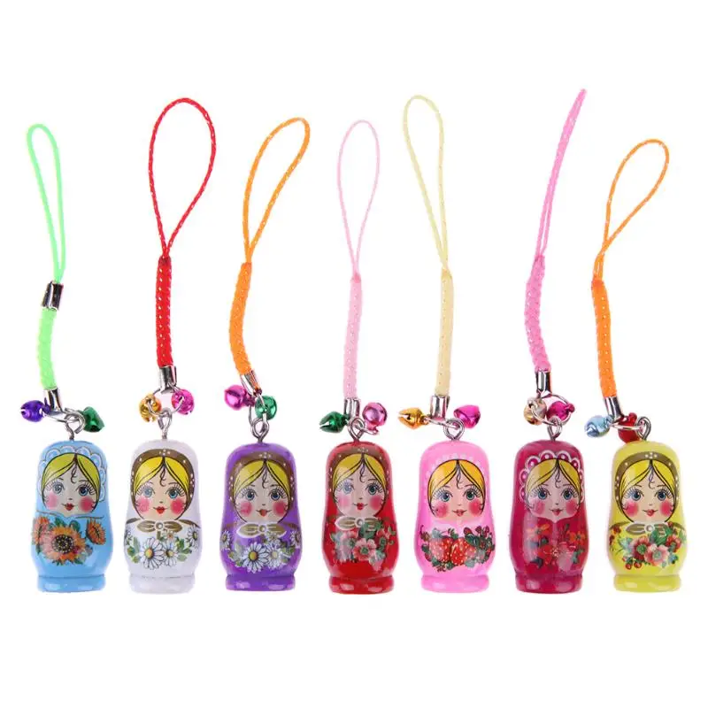 12 шт. креативные деревянные русские пустые Matryoshka куклы брелок для дома автомобиля украшения для сумочки украшения игрушки для детей Подарки