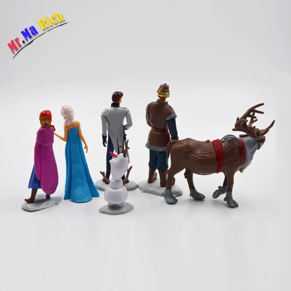 6 шт./компл. аниме игрушки для детей Снежная королева Анна Эльза Фигурки Кристофф