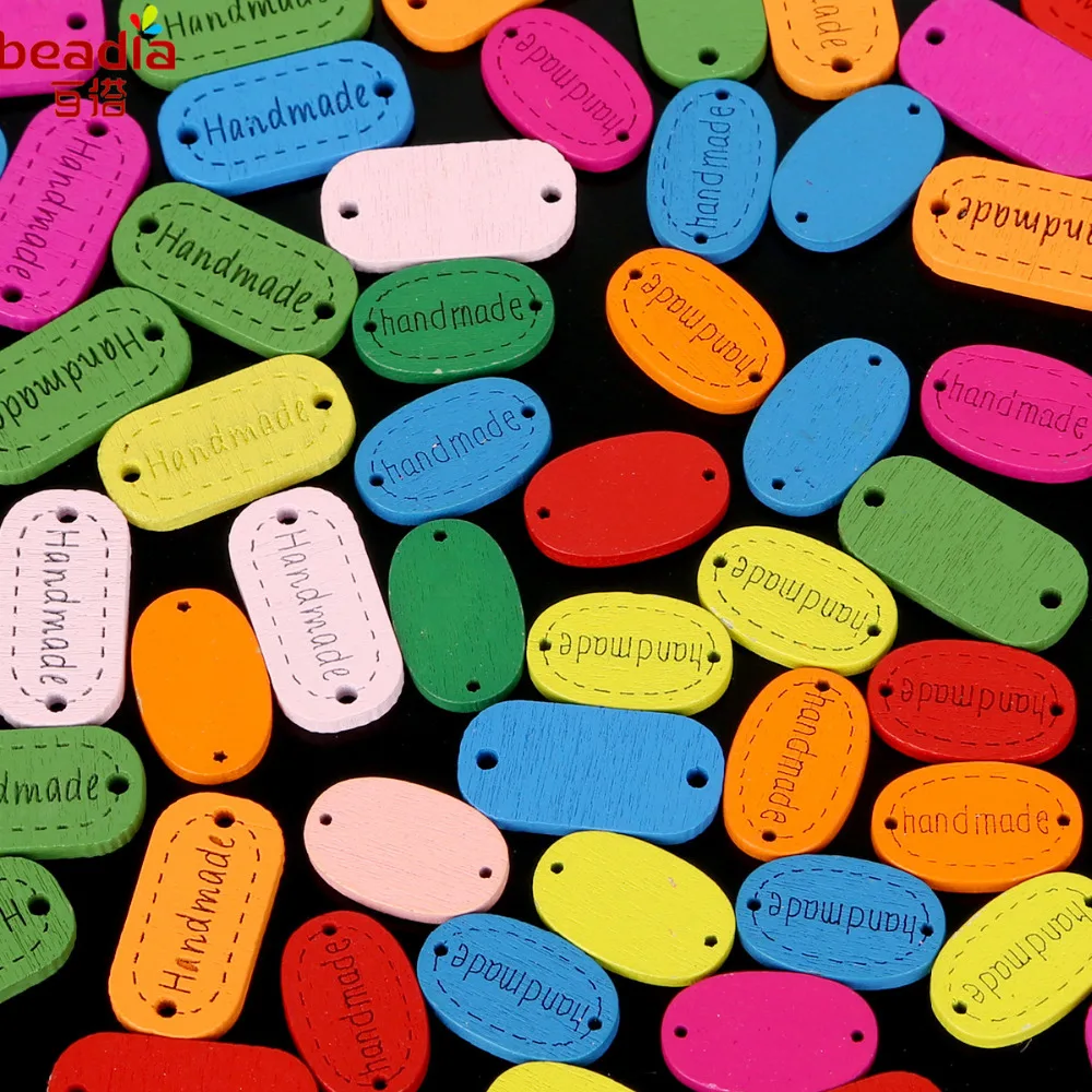 Разноцветные деревянные пуговицы ручной работы резные для рукоделия и