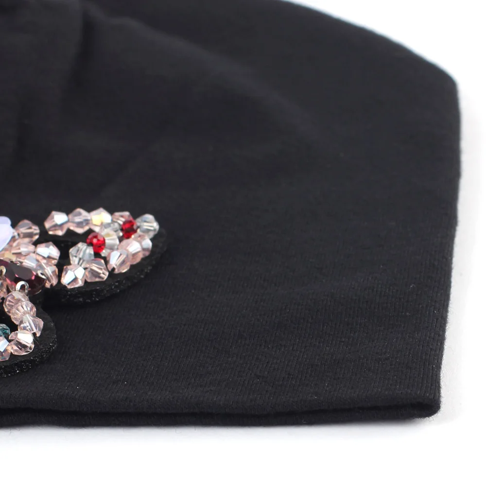 Geebro для девочки на весну хлопковые Beanie шапки модная обувь с бантиками Стразы