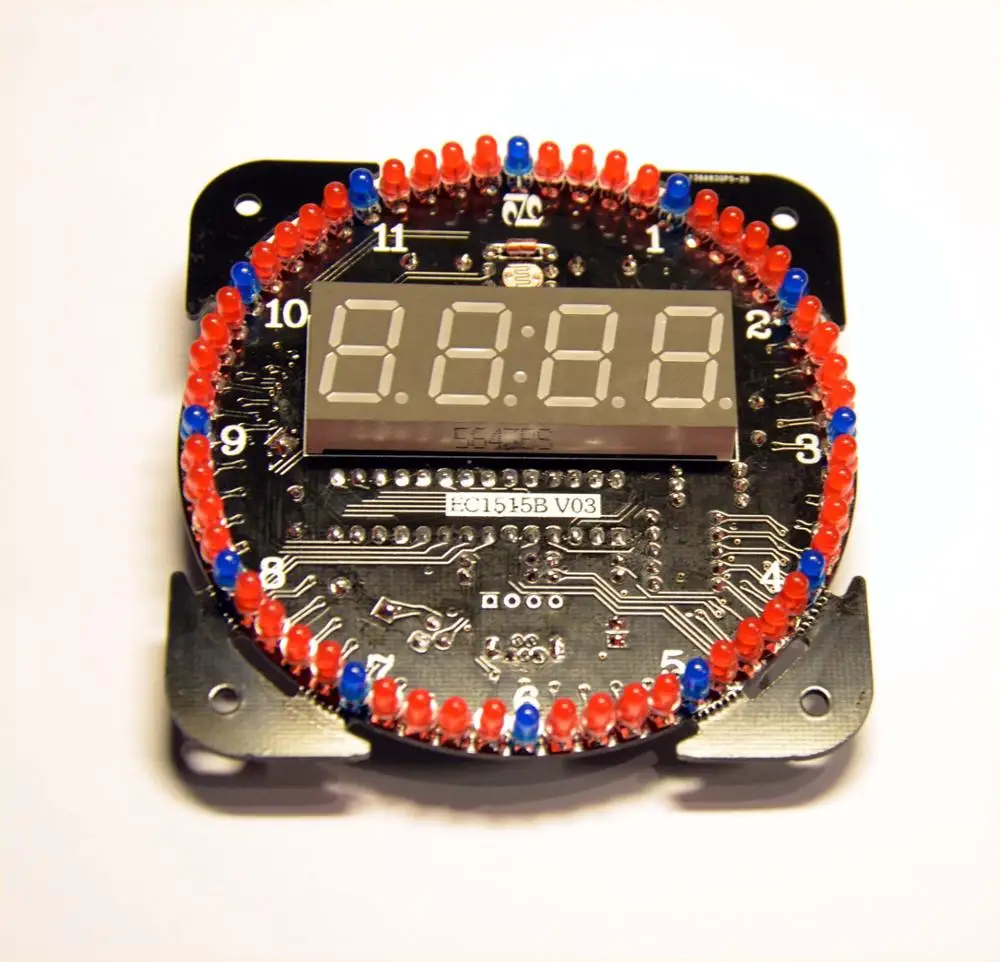 Новая версия светодиодный набор часов Diy Электронный набор DS1302 вращение 51 SCM обучающая доска+ акриловый чехол красивый